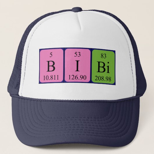 Casquette du nom de table périodique Bibi (Devant)