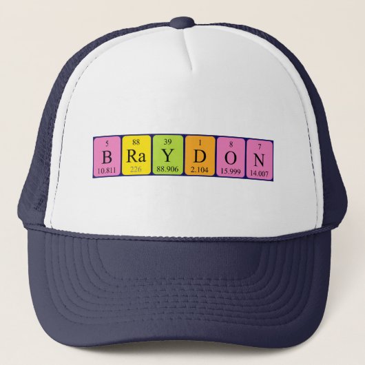 Casquette du nom de table périodique Braydon (Devant)