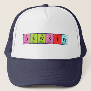Casquette du nom de table périodique Brewster