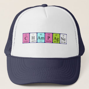 Casquette du nom de table périodique Champagne