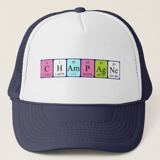 Casquette du nom de table périodique Champagne (Devant)