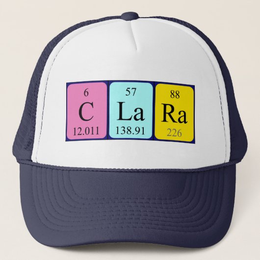 Casquette du nom de table périodique Clara (Devant)
