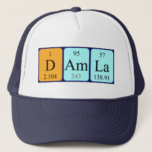 Casquette du nom de table périodique Damla
