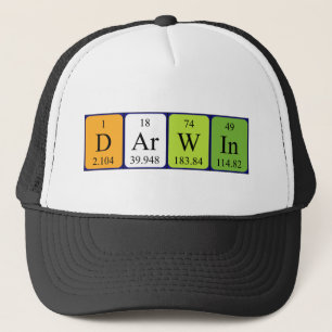 Casquette du nom de table périodique Darwin