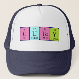 Casquette du nom de table périodique de Cutey