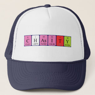 Casquette du nom de table périodique de la chaîne