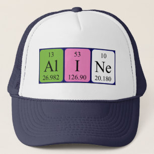 Casquette du nom de table périodique de la ligne