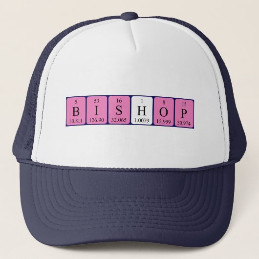 Casquette du nom de table périodique de l'évêque (Devant)