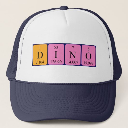 Casquette du nom de table périodique Dino (Devant)