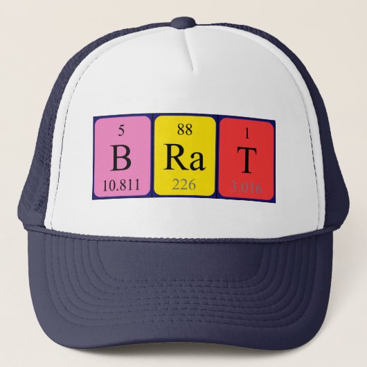 Casquette du nom de table périodique du Brat (Devant)