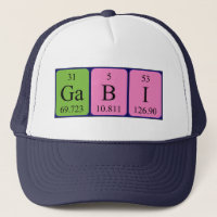 Casquette du nom de table périodique Gabi