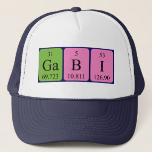 Casquette du nom de table périodique Gabi