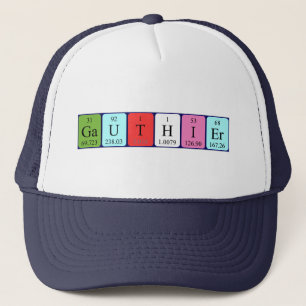 Casquette du nom de table périodique Gauthier