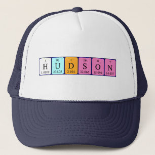 Casquette du nom de table périodique Hudson