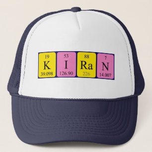 Casquette du nom de table périodique Kiran