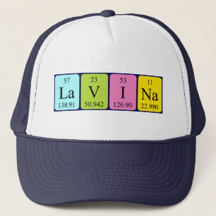 Casquette du nom de table périodique Lavina