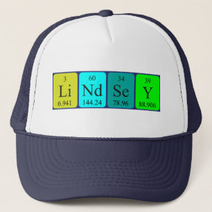 Casquette du nom de table périodique Lindsey
