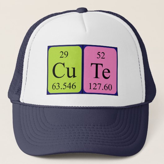 Casquette du nom de table périodique mûr (Devant)