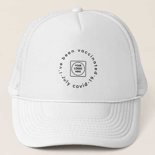 Casquette du personnel vacciné blanc | Logo d'entr (Devant)