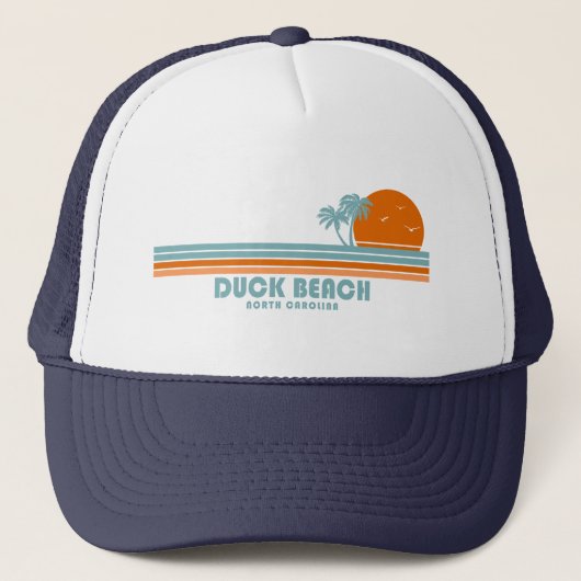 Casquette Duck Beach Caroline du Nord Sun Palm Trees (Devant)