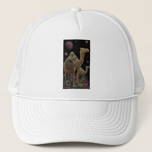 Casquette duo de chameaux dorés cosmiques (Devant)
