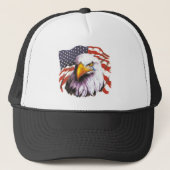 Casquette Eagle chauve avec une larme - drapeau des (Devant)