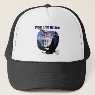 Casquette Eagle et mari fier d'armée de drapeaux