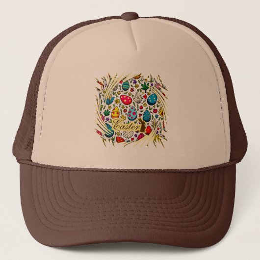 Casquette Easter Wreath – Spring Bunny Decoration boné (Devant)