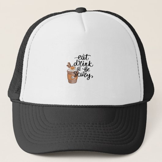 Casquette Eat Drink And Be Scary Funny Trendy (Devant)