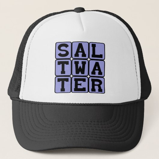 Casquette Eau salée, description de l'océan (Devant)