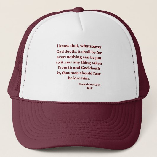 Casquette Ecclésiaste 3:14 KJV Bible Verse (Devant)