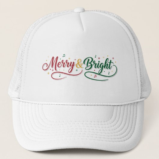 Casquette Écriture classique de Noël Merry & Bright (Devant)
