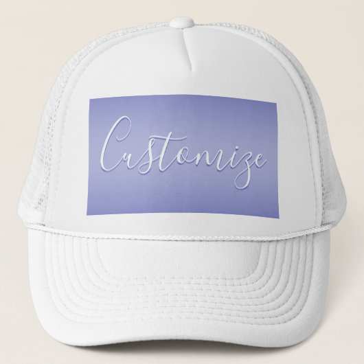 Casquette Écriture cursive éditable | Violet blanc et violet (Devant)
