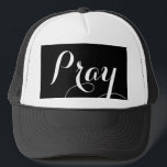 Casquette écriture de script PRAY |<br><div class="desc">style PRAY en lettres de script; personnalisez avec votre propre message spécial!</div>