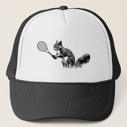 Casquette Écureuil avec raquette de tennis (Devant)
