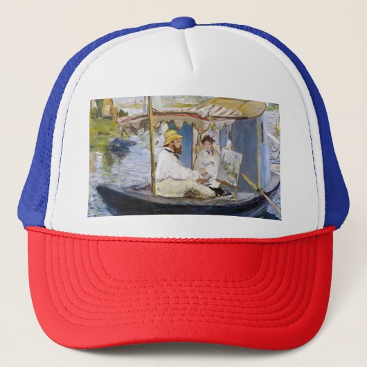 Casquette Edouard Manet - Monet dans son bateau atelier (Devant)