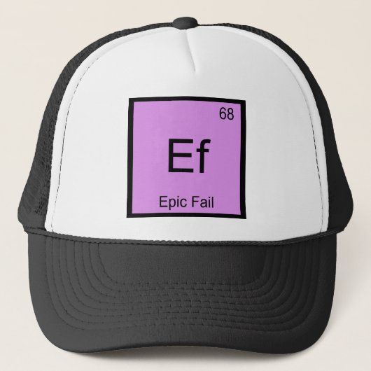 Casquette Ef - Échec Épique Tee Symbole Élément Chimie Mème (Devant)