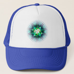 Casquette Effet de kaléidoscope à fleur Aqua Cactus,