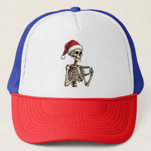 Casquette Éffrayant Halloween Sipping Café Noël Père Noël