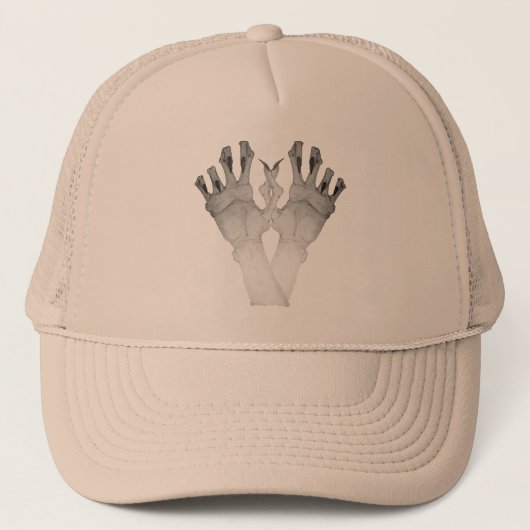 Casquette Effrayant monstre main avec de longs ongles (Devant)
