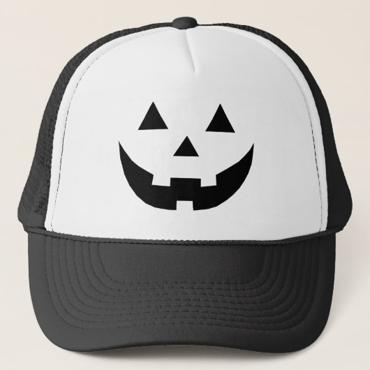 Casquette Éffrayant noir Jack-o'-lantern visage citrouille H (Devant)