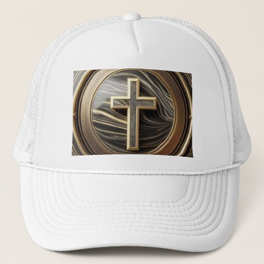 Casquette Élégance en Absolution Croix sur marbre avec doré (Devant)