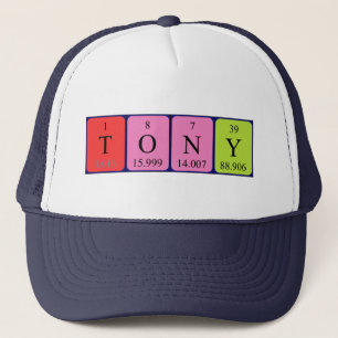 Casquette élégant de nom de table périodique
