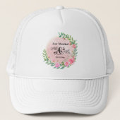 Casquette Élégant M. et Mme Blush Mariage de fleurs roses (Devant)