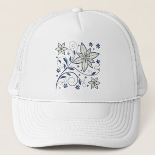 Casquette Élégant modèle floral bleu marine