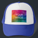 Casquette Elégant Modèle moderne blanc et bleu royal<br><div class="desc">Blanc Et Royal Bleu Élégant Modèle Moderne Créer Votre Propre Télécharger Image Logo Photo Trucker Chapeau.</div>