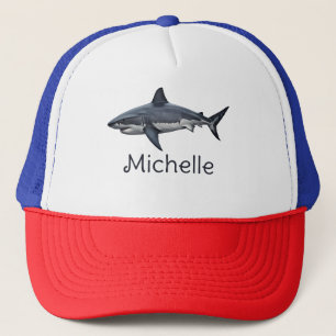Casquette Elégant requin blanc bleu Vintage Personnalisé