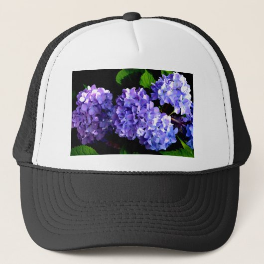 Casquette Elégante fleurs florales violettes profondes hydra (Devant)