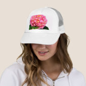 Casquette Elégante hydrangée rose fleurie rose (En situation)