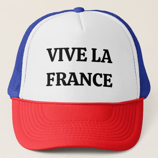 Casquette Élégante Vive la France avec drapeau national (Devant)